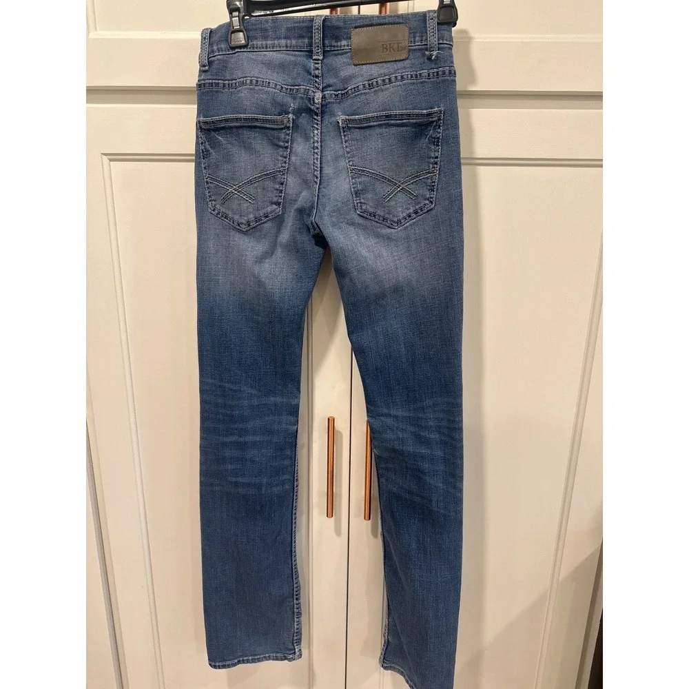BKE Aiden Bootleg Jeans Mens 28L Medium Wash Denim Pants casual read